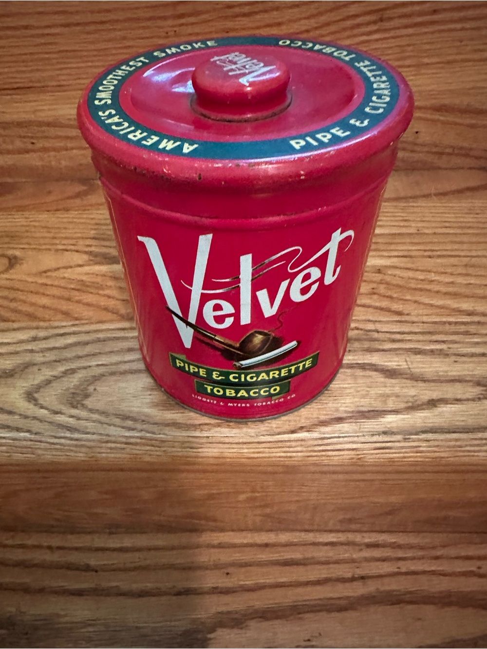 Velvet Pipe & Cigarette Tobacco Red Tin